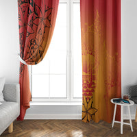 French Polynesia Manta Ray Tattoo Window Curtain Tahiti Hahalua Tiare Maori Gradient Style