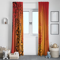 French Polynesia Manta Ray Tattoo Window Curtain Tahiti Hahalua Tiare Maori Gradient Style