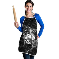 French Polynesia Manta Ray Tattoo Apron Tahiti Hahalua Turtle Shark Black Color