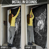 French Polynesia Manta Ray Tattoo Door Cover Tahiti Hahalua Turtle Shark Black Color