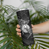 French Polynesia Manta Ray Tattoo Skinny Tumbler Tahiti Hahalua Turtle Shark Black Color