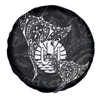 French Polynesia Manta Ray Tattoo Spare Tire Cover Tahiti Hahalua Turtle Shark Black Color