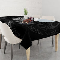 French Polynesia Manta Ray Tattoo Tablecloth Tahiti Hahalua Turtle Shark Black Color