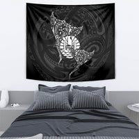 French Polynesia Manta Ray Tattoo Tapestry Tahiti Hahalua Turtle Shark Black Color