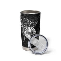 French Polynesia Manta Ray Tattoo Tumbler Cup Tahiti Hahalua Turtle Shark Black Color
