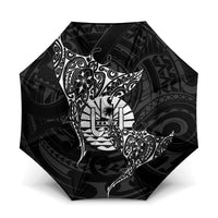 French Polynesia Manta Ray Tattoo Umbrella Tahiti Hahalua Turtle Shark Black Color