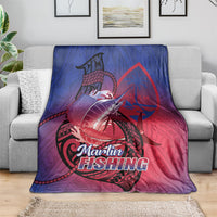 Guam Blue Marlin Fishing Blanket Guahan Fish Hook Tattoo