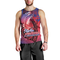 Guam Blue Marlin Fishing Men Tank Top Guahan Fish Hook Tattoo