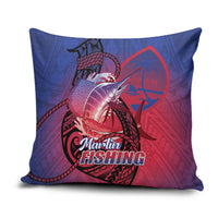 Guam Blue Marlin Fishing Pillow Cover Guahan Fish Hook Tattoo