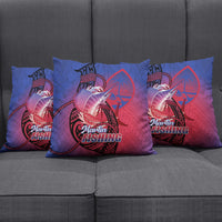 Guam Blue Marlin Fishing Pillow Cover Guahan Fish Hook Tattoo