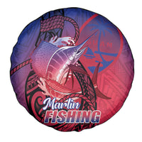 Guam Blue Marlin Fishing Spare Tire Cover Guahan Fish Hook Tattoo