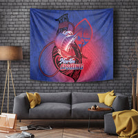 Guam Blue Marlin Fishing Tapestry Guahan Fish Hook Tattoo