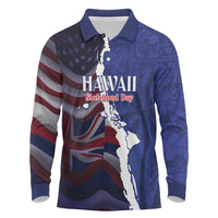 Personalized Hawaii Statehood Day Long Sleeve Polo Shirt 66th Anniversary - Polynesian Pride