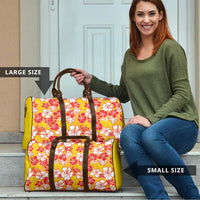 Yellow Hawaii Hibiscus Travel Bag Tropical Flowers Seamless Pattern - Polynesian Pride