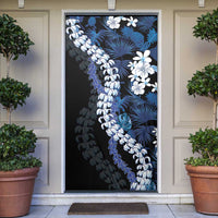 Polu Aloha Hawaii Lei Door Cover Tropical Flowers Elegant Vibe LT14 Blue - Polynesian Pride