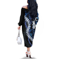Polu Aloha Hawaii Lei Family Matching Off The Shoulder Long Sleeve Dress and Hawaiian Shirt Tropical Flowers Elegant Vibe LT14 - Polynesian Pride