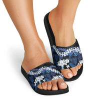 Polu Aloha Hawaii Lei Slide Sandals Tropical Flowers Elegant Vibe - Polynesian Pride