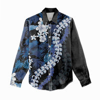 Polu Aloha Hawaii Lei Women Casual Shirt Tropical Flowers Elegant Vibe LT14 - Polynesian Pride
