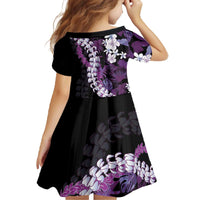 Poni Aloha Hawaii Lei Family Matching Off The Shoulder Long Sleeve Dress and Hawaiian Shirt Tropical Flowers Elegant Vibe LT14 - Polynesian Pride