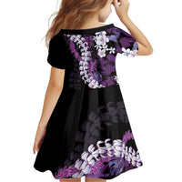 Poni Aloha Hawaii Lei Family Matching Off Shoulder Short Dress and Hawaiian Shirt Tropical Flowers Elegant Vibe LT14 - Polynesian Pride