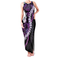 Poni Aloha Hawaii Lei Family Matching Tank Maxi Dress and Hawaiian Shirt Tropical Flowers Elegant Vibe LT14 Mom's Dress Purple - Polynesian Pride