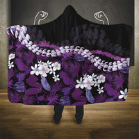 Poni Aloha Hawaii Lei Hooded Blanket Tropical Flowers Elegant Vibe LT14 - Polynesian Pride