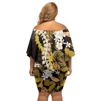 Kula Aloha Hawaii Lei Family Matching Off Shoulder Short Dress and Hawaiian Shirt Tropical Flowers Elegant Vibe LT14 - Polynesian Pride