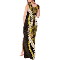 Kula Aloha Hawaii Lei Tank Maxi Dress Tropical Flowers Elegant Vibe - Polynesian Pride