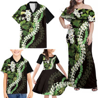 Omaomao Aloha Hawaii Lei Family Matching Off Shoulder Maxi Dress and Hawaiian Shirt Tropical Flowers Elegant Vibe LT14 - Polynesian Pride