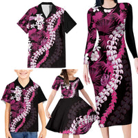 Akala Aloha Hawaii Lei Family Matching Long Sleeve Bodycon Dress and Hawaiian Shirt Tropical Flowers Elegant Vibe LT14 - Polynesian Pride
