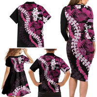 Akala Aloha Hawaii Lei Family Matching Long Sleeve Bodycon Dress and Hawaiian Shirt Tropical Flowers Elegant Vibe LT14 - Polynesian Pride