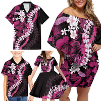 Akala Aloha Hawaii Lei Family Matching Off Shoulder Short Dress and Hawaiian Shirt Tropical Flowers Elegant Vibe LT14 - Polynesian Pride