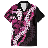 Akala Aloha Hawaii Lei Family Matching Short Sleeve Bodycon Dress and Hawaiian Shirt Tropical Flowers Elegant Vibe LT14 Dad's Shirt - Short Sleeve Pink - Polynesian Pride