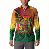 Vanuatu Independence Day Button Sweatshirt Chibi Boar Proud To Be A Ni-Van LT14 - Polynesian Pride