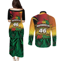 Vanuatu Independence Day Couples Matching Puletasi and Long Sleeve Button Shirt Chibi Boar Proud To Be A Ni-Van LT14 - Polynesian Pride