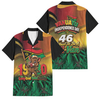 Vanuatu Independence Day Family Matching Off Shoulder Short Dress and Hawaiian Shirt Chibi Boar Proud To Be A Ni-Van LT14 Dad's Shirt - Short Sleeve Multicolor - Polynesian Pride