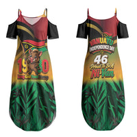 Vanuatu Independence Day Family Matching Summer Maxi Dress and Hawaiian Shirt Chibi Boar Proud To Be A Ni-Van LT14 Mom's Dress Multicolor - Polynesian Pride