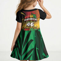 Vanuatu Independence Day Kid Short Sleeve Dress Chibi Boar Proud To Be A Ni-Van LT14 - Polynesian Pride