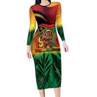 Vanuatu Independence Day Long Sleeve Bodycon Dress Chibi Boar Proud To Be A Ni-Van