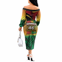 Vanuatu Independence Day Off The Shoulder Long Sleeve Dress Chibi Boar Proud To Be A Ni-Van LT14 - Polynesian Pride