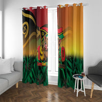 Vanuatu Independence Day Window Curtain Chibi Boar Proud To Be A Ni-Van LT14 With Grommets Multicolor - Polynesian Pride