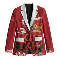 Tonga Rugby Custom Blazer 2026 Go Ikale Tahi Ngatu Pattern LT14 Unisex Red - Polynesian Pride