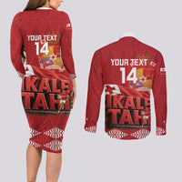 Tonga Rugby Custom Couples Matching Long Sleeve Bodycon Dress and Long Sleeve Button Shirt 2026 Go Ikale Tahi Ngatu Pattern LT14 - Polynesian Pride