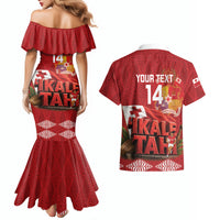 Tonga Rugby Custom Couples Matching Mermaid Dress and Hawaiian Shirt 2026 Go Ikale Tahi Ngatu Pattern LT14 - Polynesian Pride
