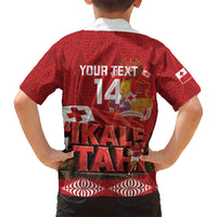 Tonga Rugby Custom Kid Hawaiian Shirt 2026 Go Ikale Tahi Ngatu Pattern LT14 - Polynesian Pride