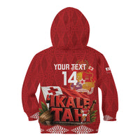 Tonga Rugby Custom Kid Hoodie 2026 Go Ikale Tahi Ngatu Pattern LT14 - Polynesian Pride