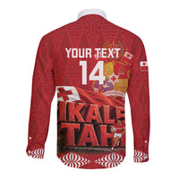 Tonga Rugby Custom Long Sleeve Button Shirt 2026 Go Ikale Tahi Ngatu Pattern LT14 - Polynesian Pride