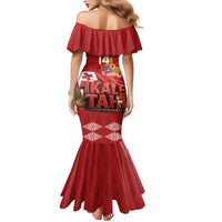 Tonga Rugby Custom Mermaid Dress 2026 Go Ikale Tahi Ngatu Pattern LT14 - Polynesian Pride