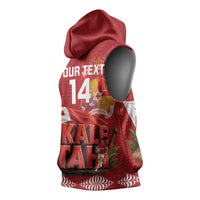 Tonga Rugby Custom Sleeveless Hoodie 2026 Go Ikale Tahi Ngatu Pattern LT14 - Polynesian Pride