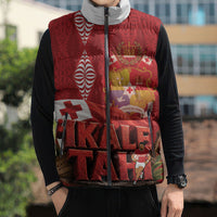 Tonga Rugby Custom Sleeveless Puffer Jacket 2026 Go Ikale Tahi Ngatu Pattern LT14 - Polynesian Pride